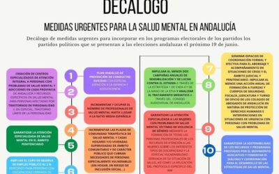 Salud Mental lanza un decálogo de medidas urgentes para incorporar en los programas políticos de Andalucía